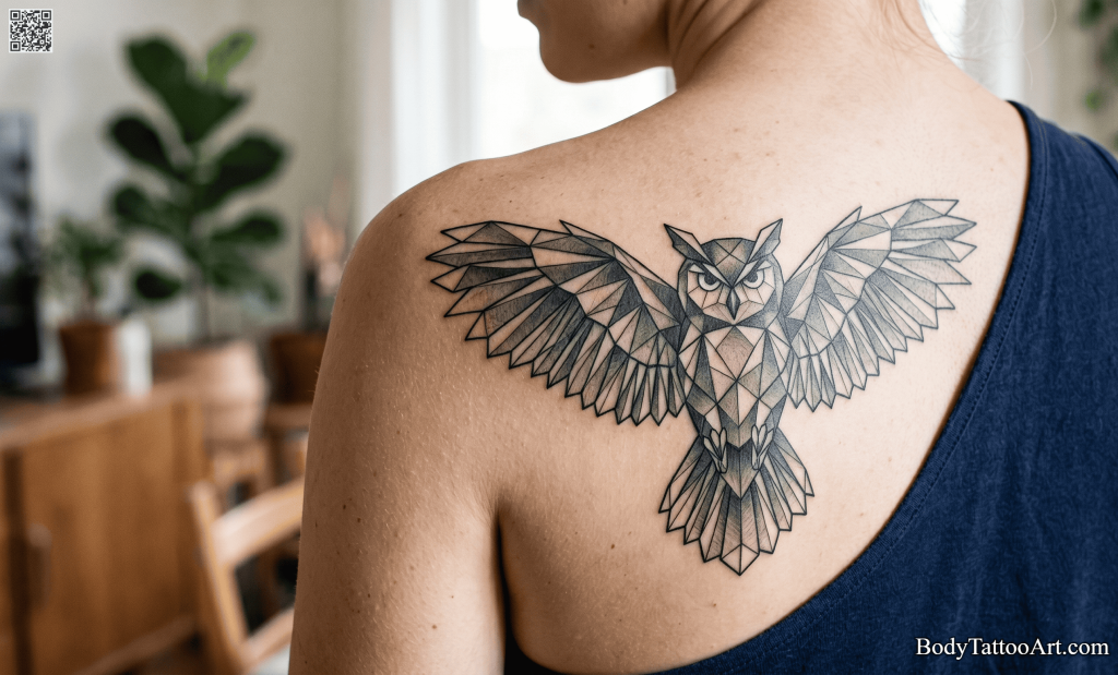 geometric Owl Tattoos