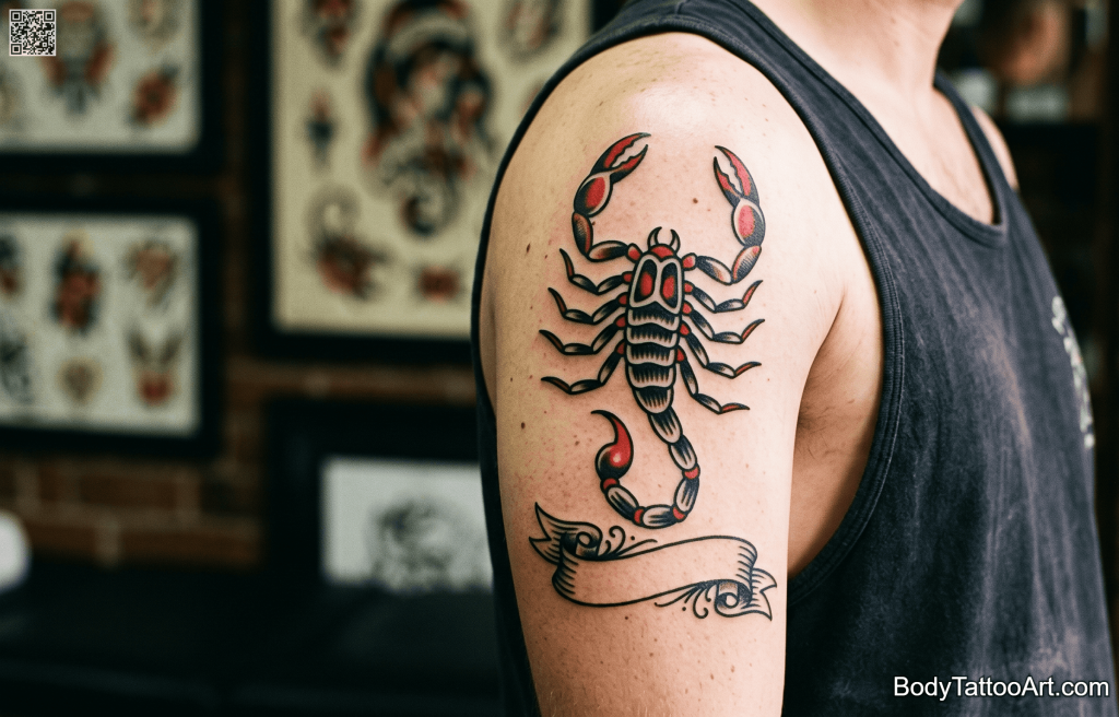  American traditional Scorpion Tattoos
