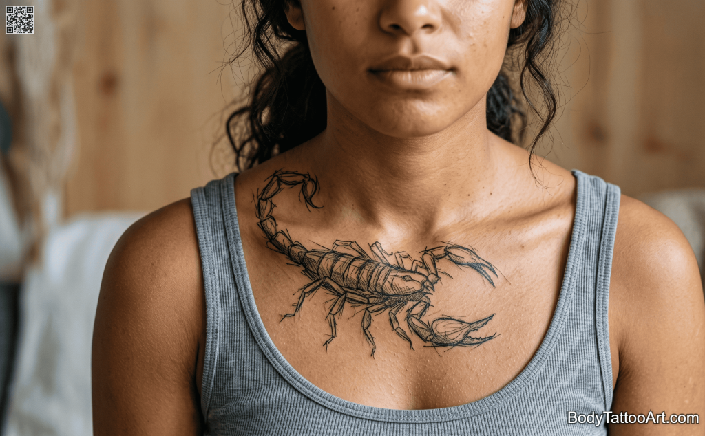 Sketch / illustrative Scorpion Tattoos