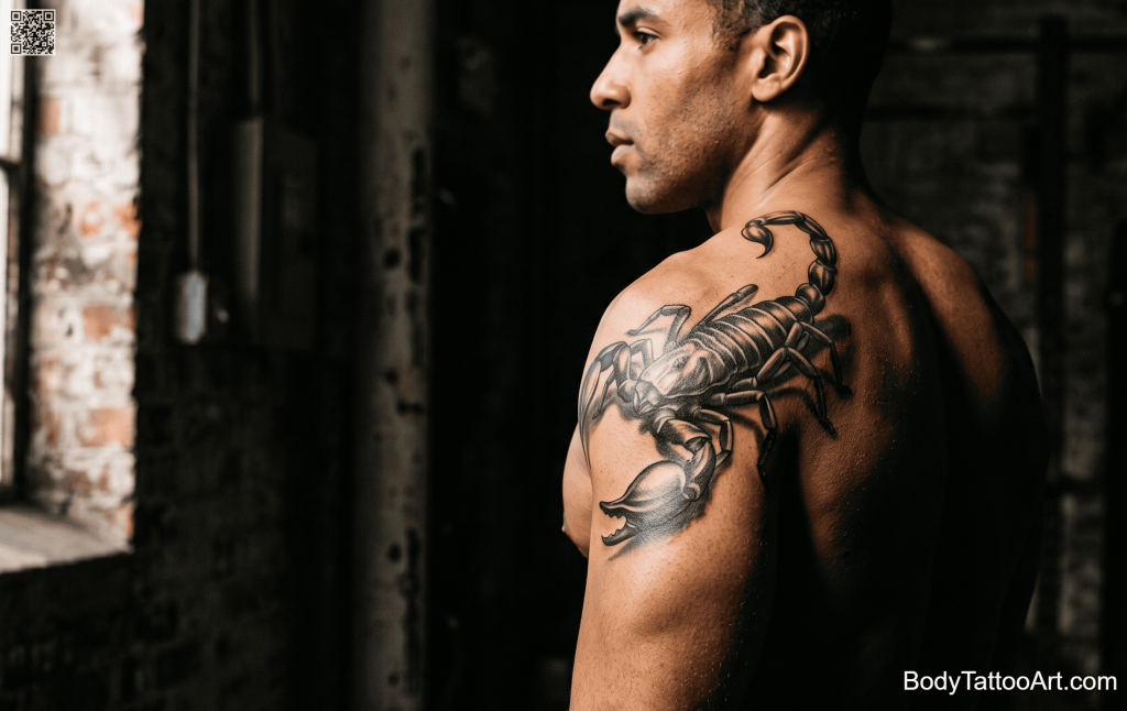  Chiaroscuro blackwork Scorpion Tattoos