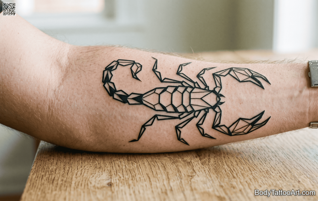 Geometric blackwork Scorpion Tattoos