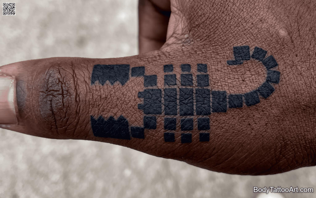 Brutalist / graphic design inspired Scorpion Tattoos