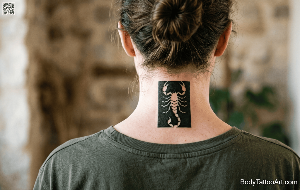 Negative space blackwork Scorpion Tattoos