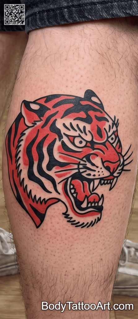 American traditional Tiger Tattoos