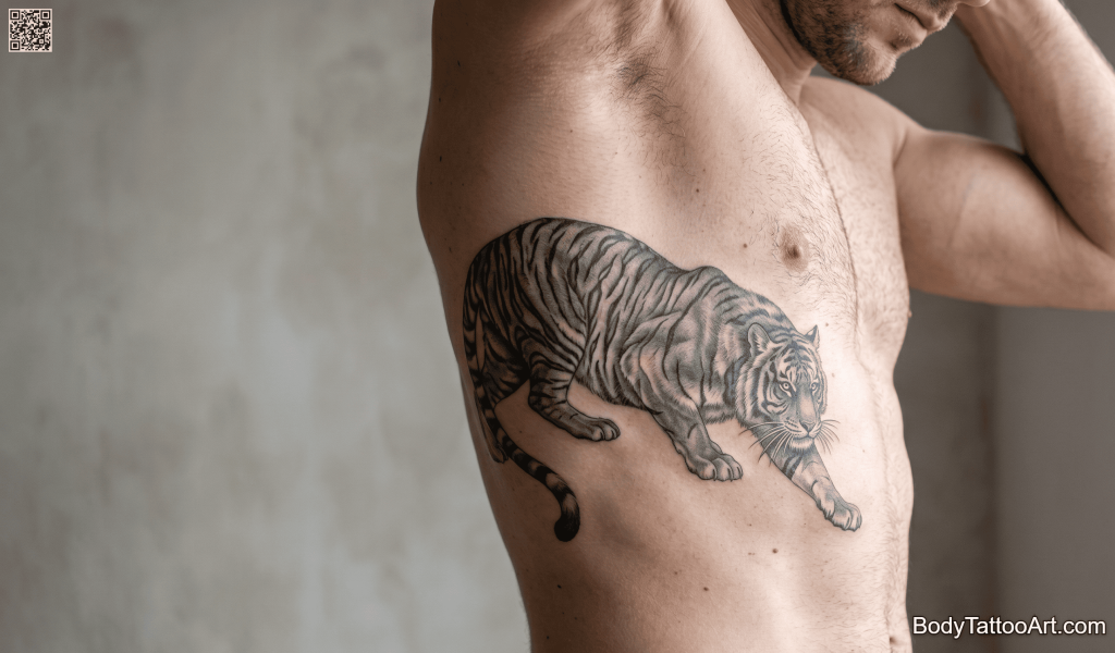 Grey-wash realism Tiger Tattoos
