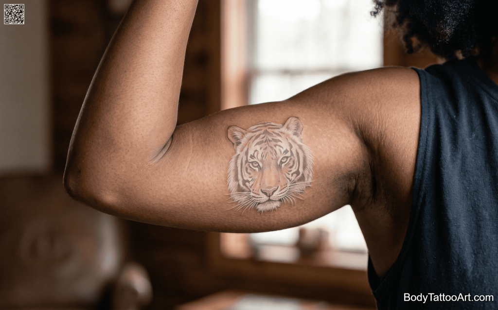 White ink Tiger Tattoos