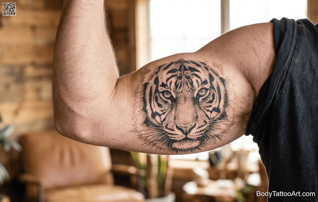 Dotwork Tiger Tattoos