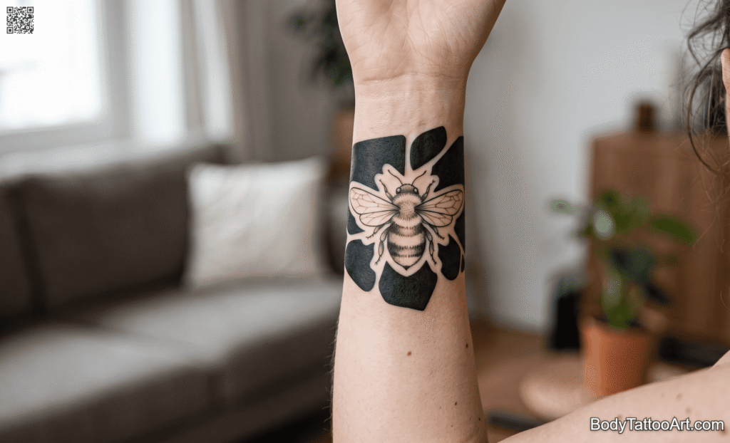  The Negative Space Bee Tattoos