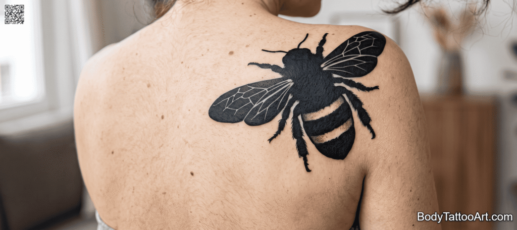 The Blackout Bold Bee Tattoos