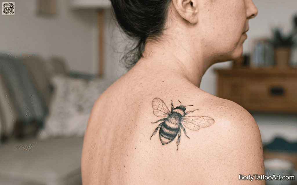 Dotwork / stippling Bee Tattoos