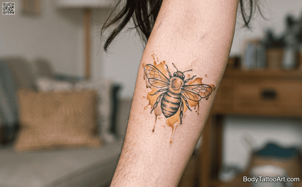 Watercolor Bee Tattoos