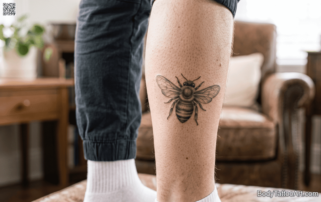 Grey-wash realism Bee Tattoos