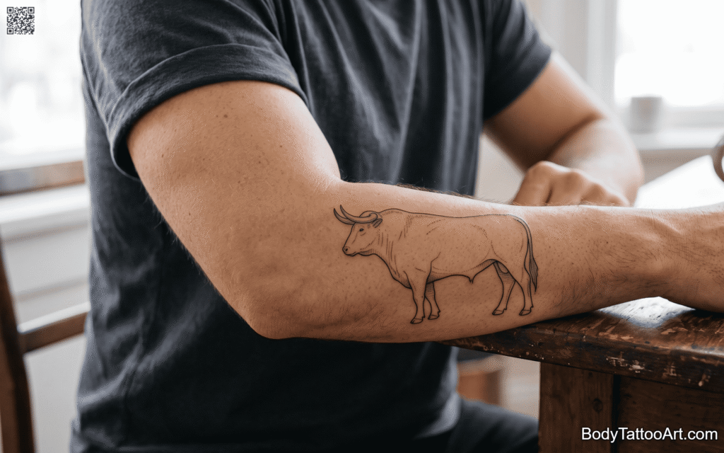 Fine line Bull Tattoos