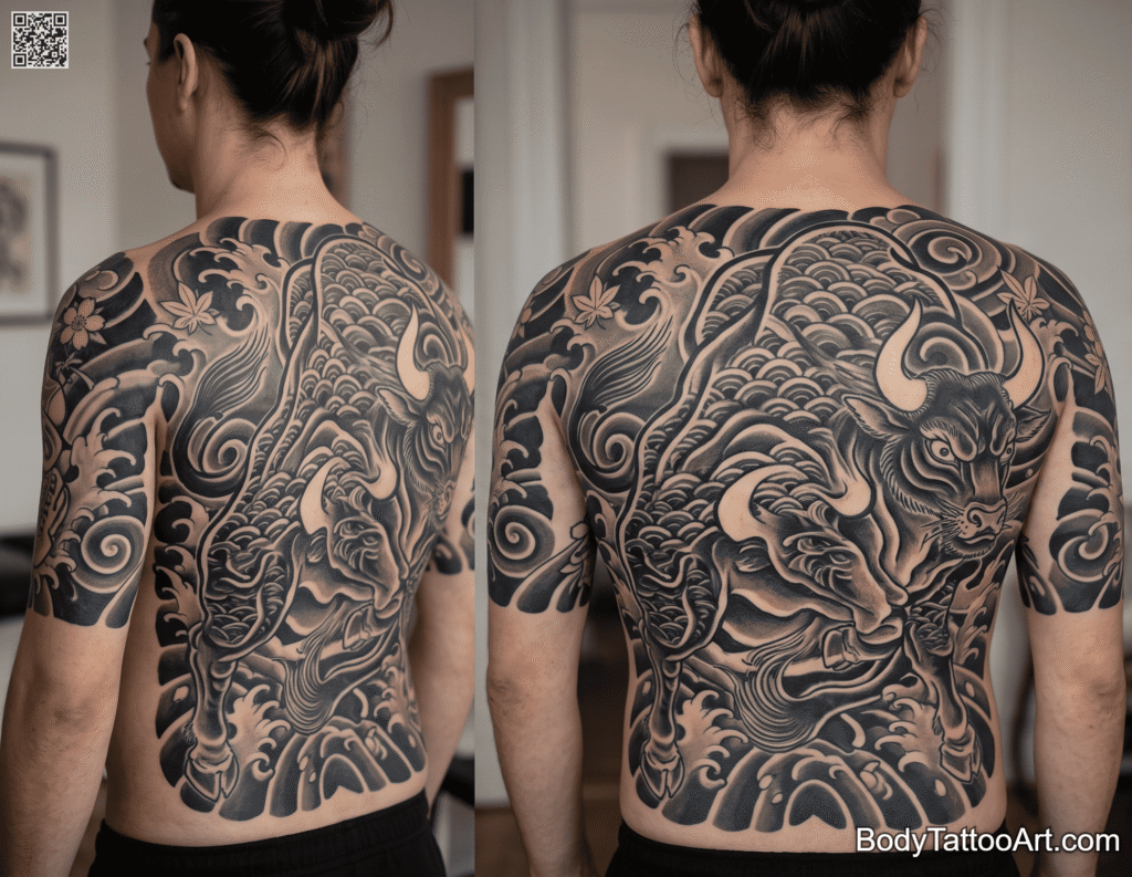 Irezumi / Japanese traditional Bull Tattoos