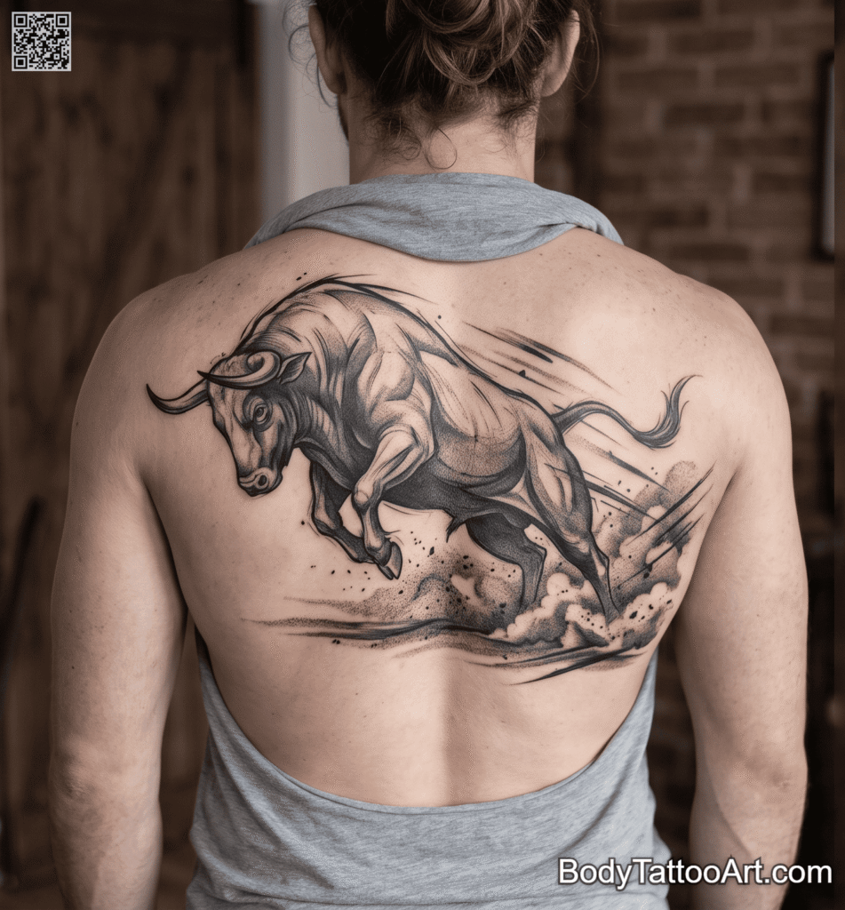 Illustrative linework Bull Tattoos