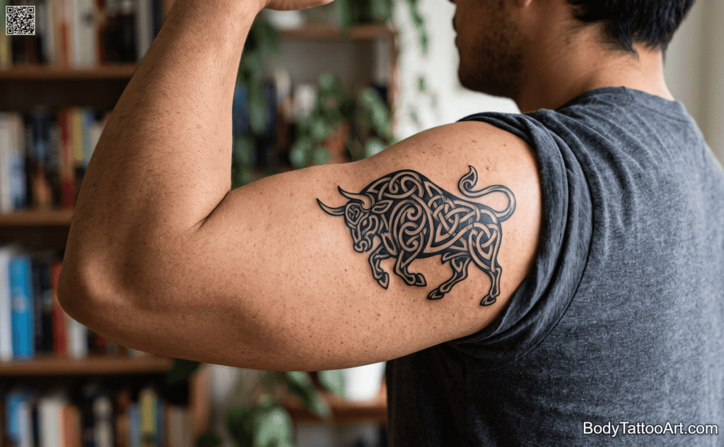 Celtic knotwork Bull Tattoos
