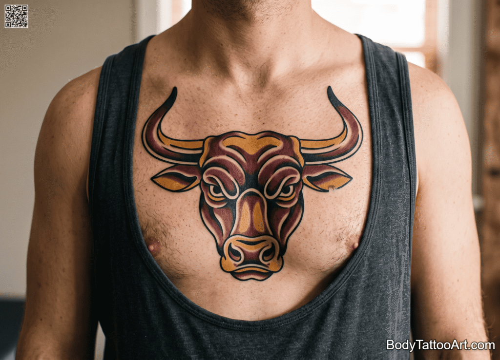 American traditional Bull Tattoos