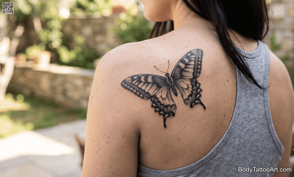 : Dotwork / stippling Butterfly Tattoos