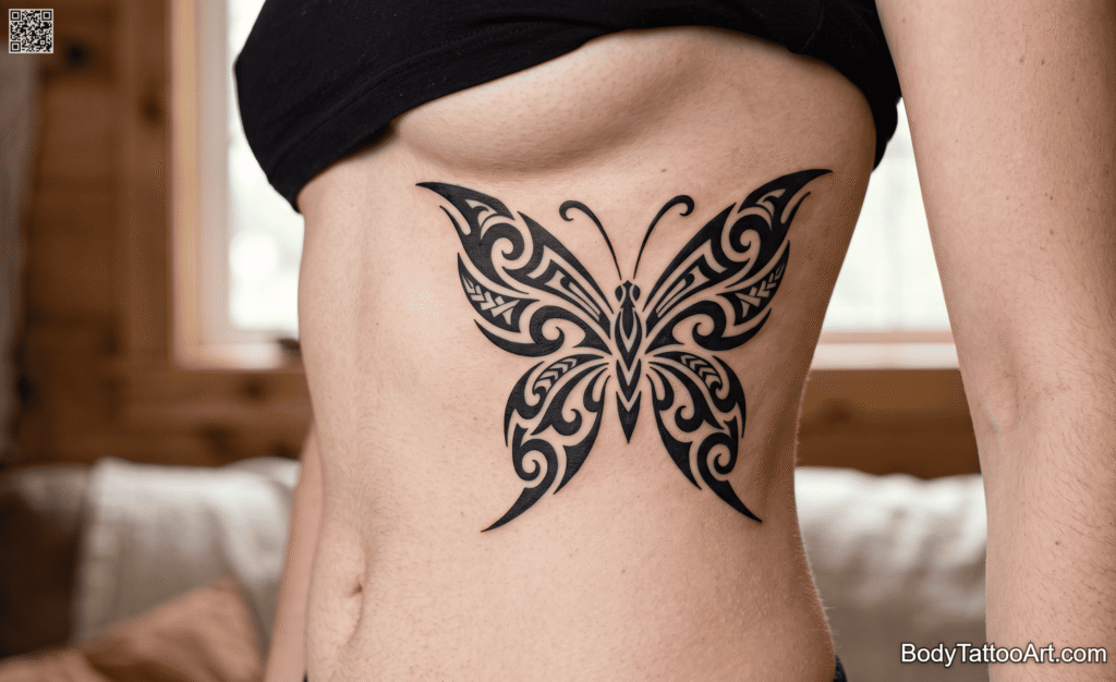The Tribal-Inspired Butterfly Tattoos
