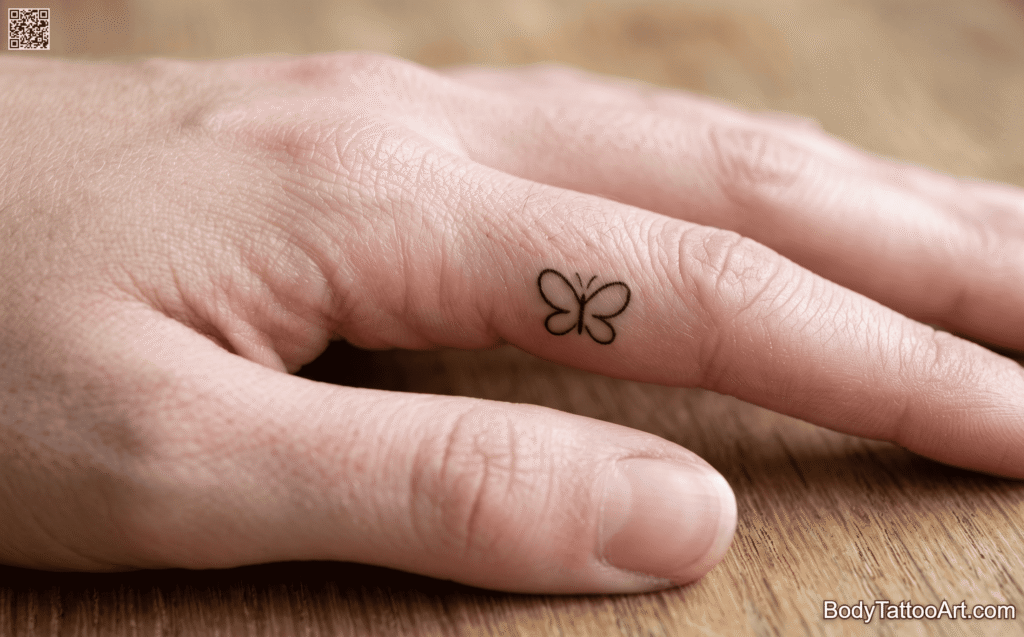 The Tiny Finger Butterfly Tattoos