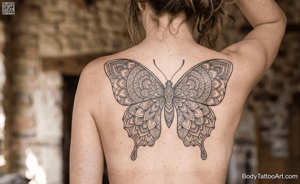 Mandala / ornamental Butterfly Tattoos