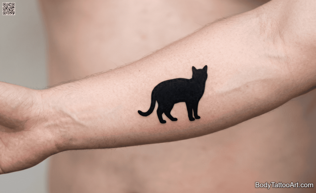 Blackwork Cat Tattoos