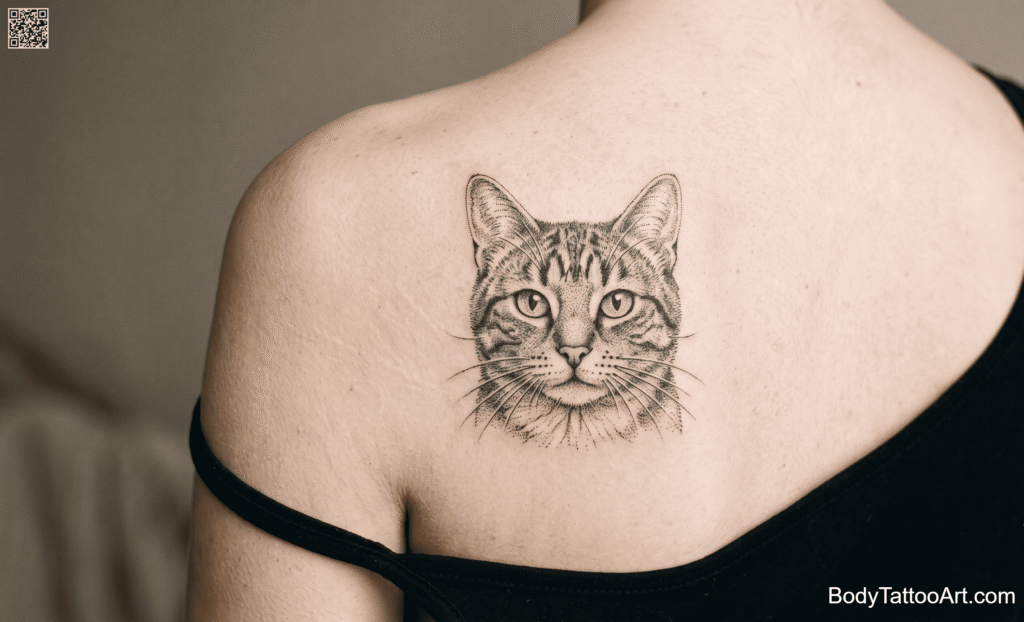 Dotwork Cat Tattoos