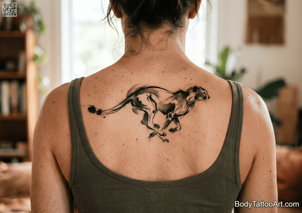 Abstract ink wash Cheetah Tattoos