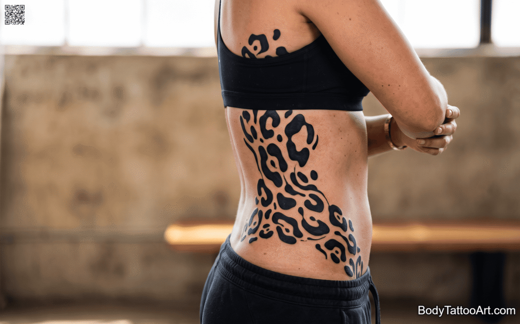 Abstract blackwork Cheetah Tattoos