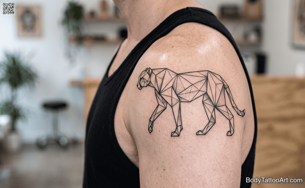 Minimalist linework Cheetah Tattoos