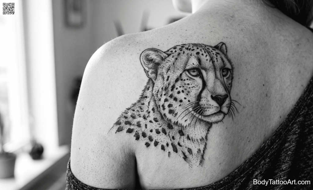 stippling Cheetah Tattoos