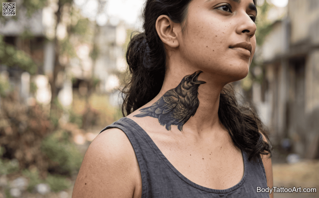 Fine line realism Crow Tattoos