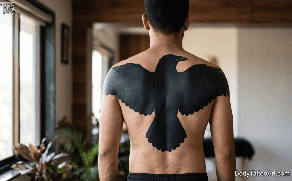 Bold Blackout Crow Silhouette