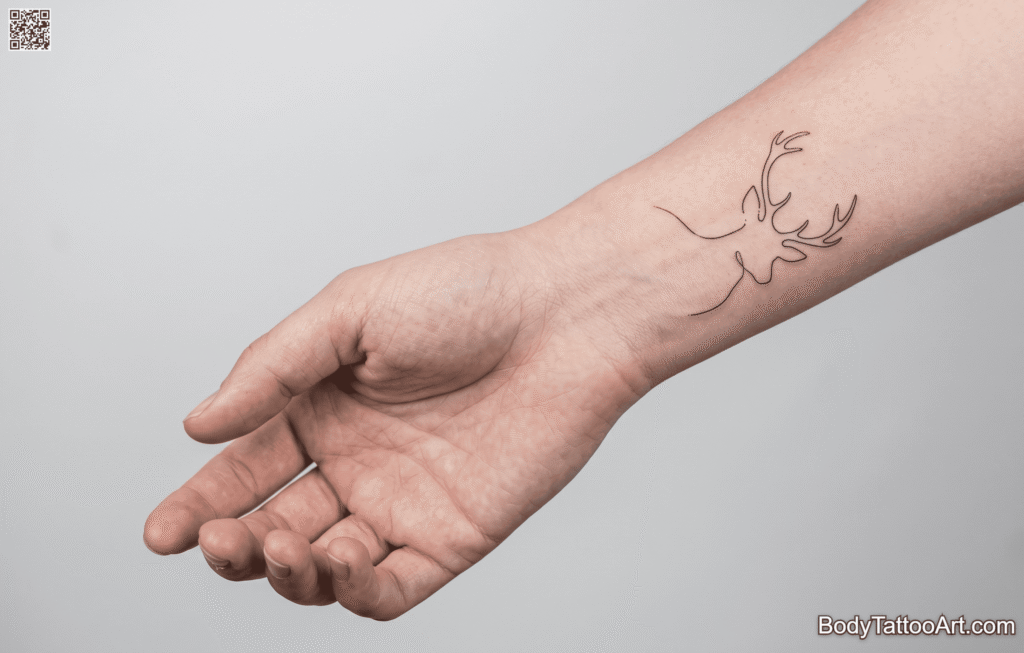 Fine line Deer Tattoos 