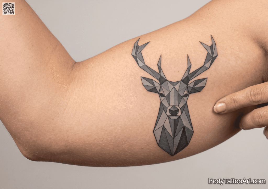Geometric Deer Tattoos 