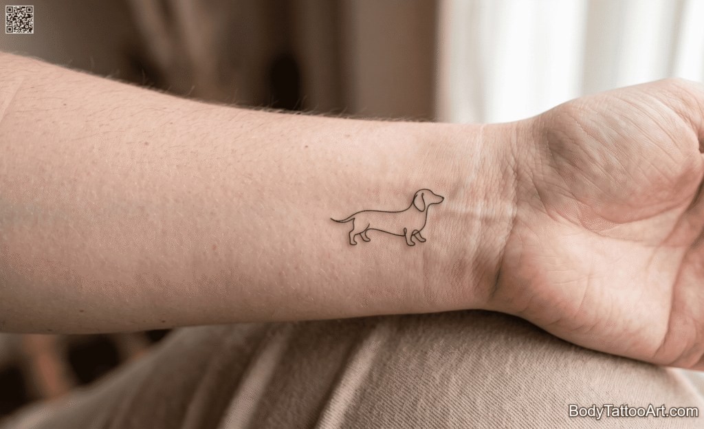 Minimal line Dog Tattoos