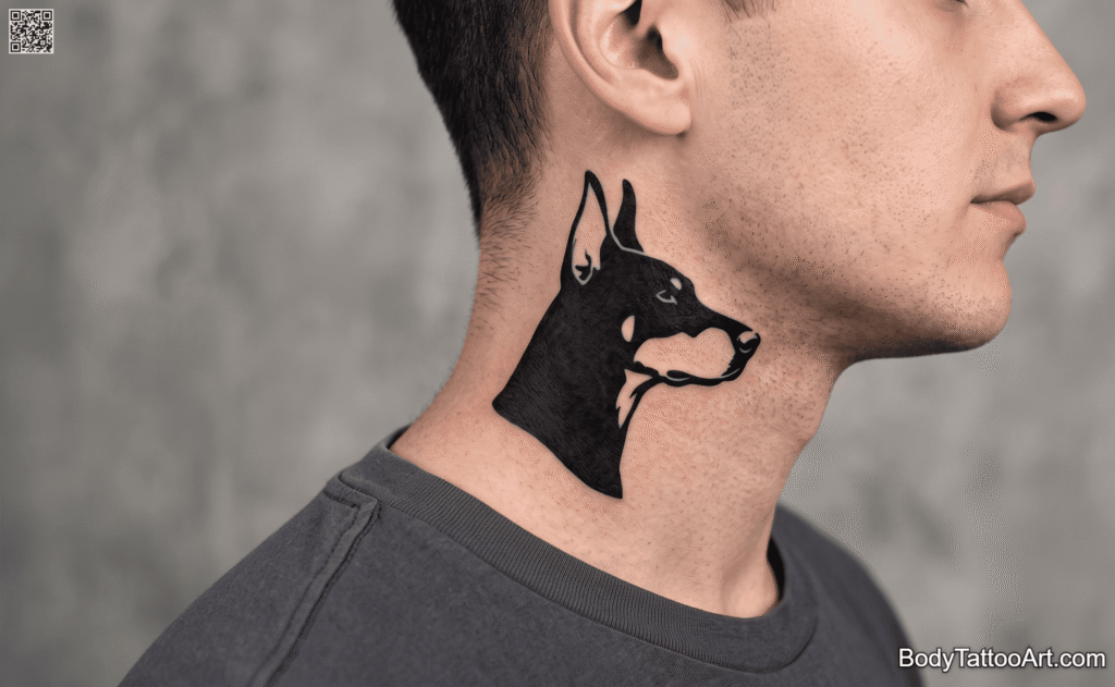 Stencil blackwork Dog Tattoos