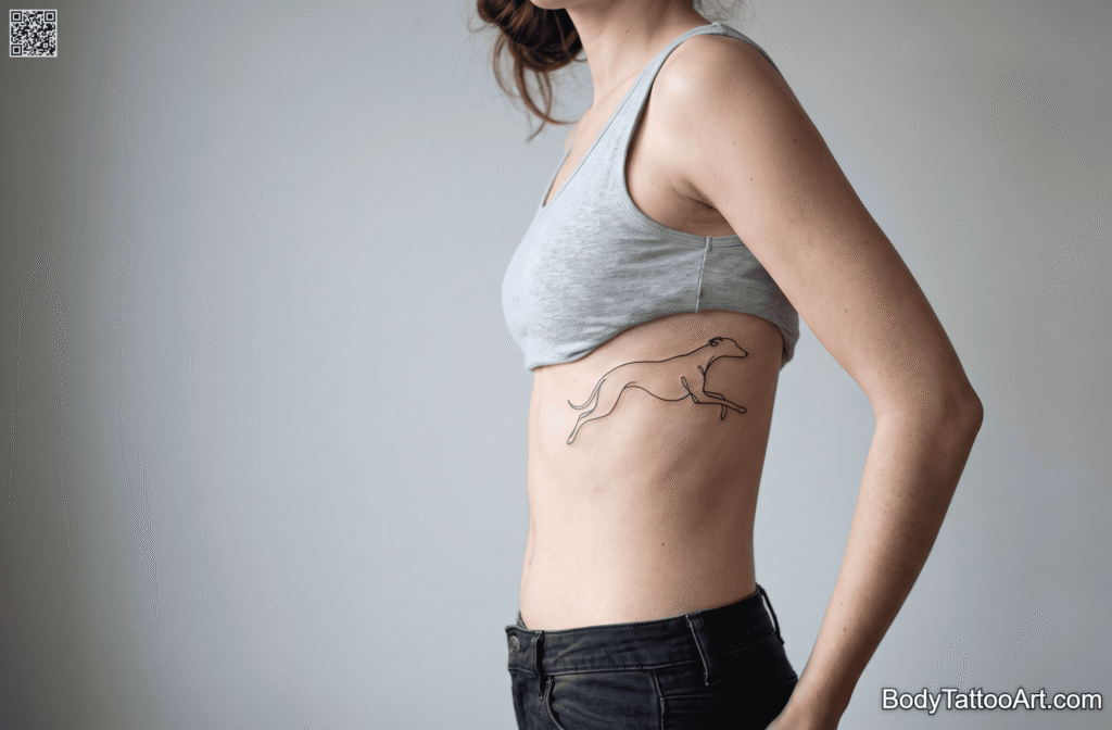 Continuous line art Dog Tattoos