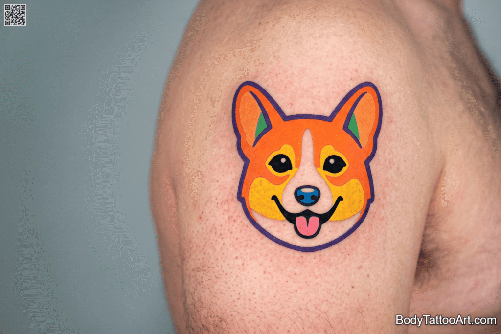 Pop art color Dog Tattoos