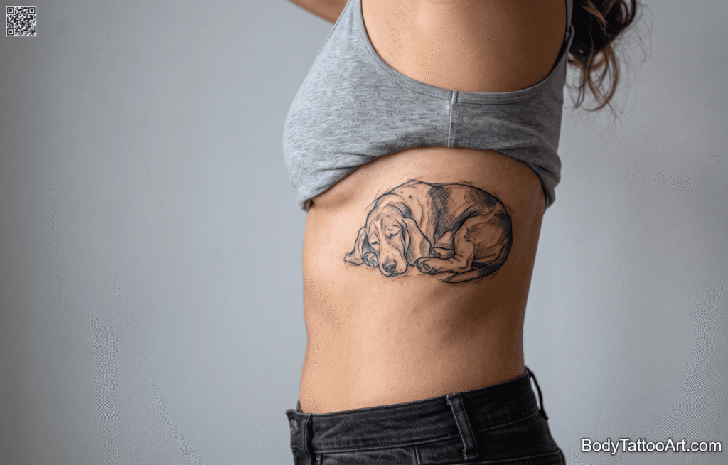 Sketch shading Dog Tattoos