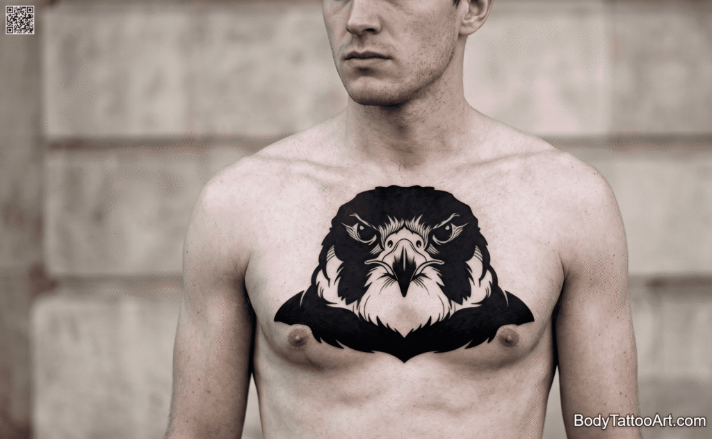 Bold Blackwork Falcon Bust
