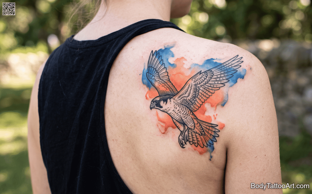 Watercolor Falcon Tattoos