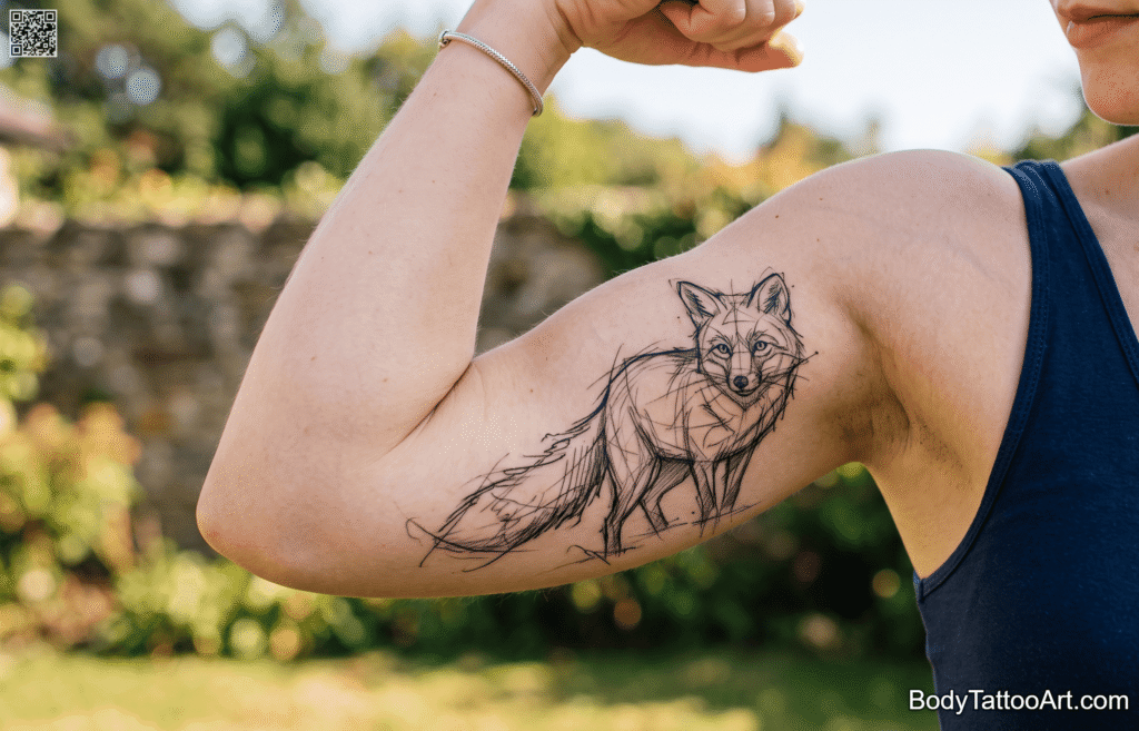 unfinished linework Fox Tattoos