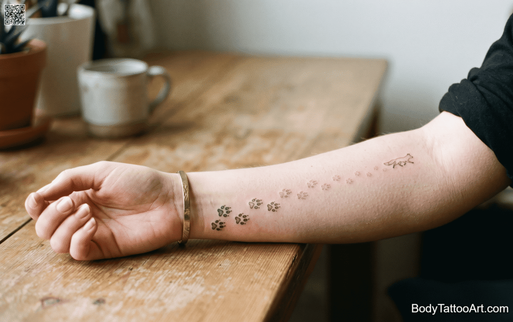 Fine line with fading trail effect Fox Tattoos