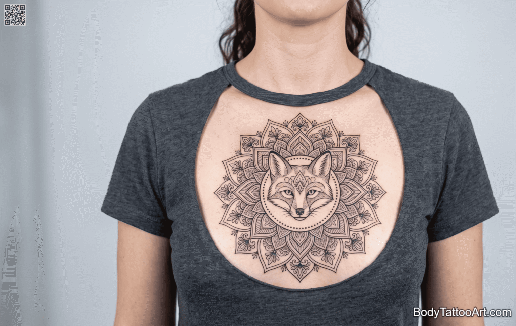 Ornamental linework Fox Tattoos