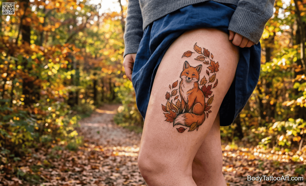 Illustrative color Fox Tattoos