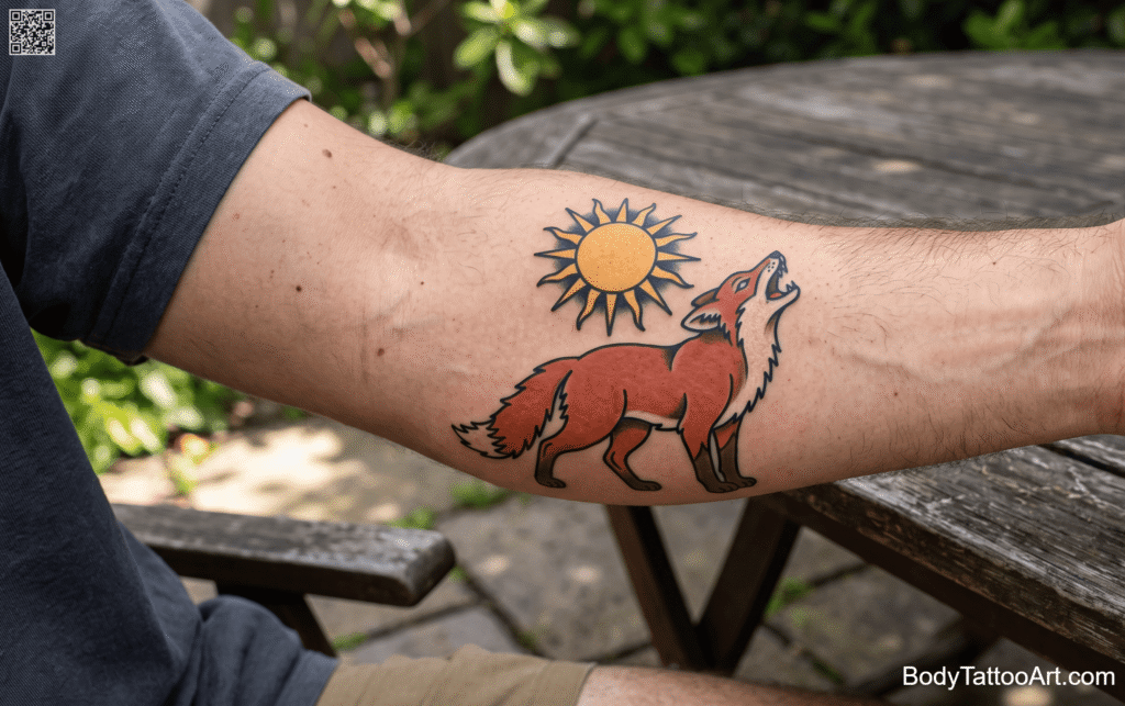 American traditional Fox Tattoos
