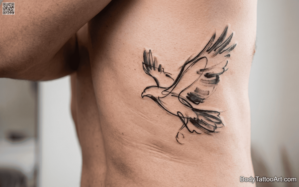 Abstract Brushstroke Hawk