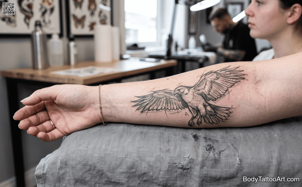 Sketch-Style Unfinished Hawk