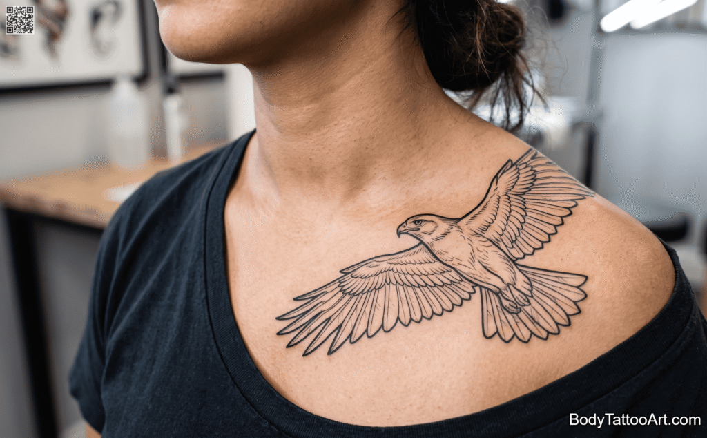 Pure Linework Outline Hawk